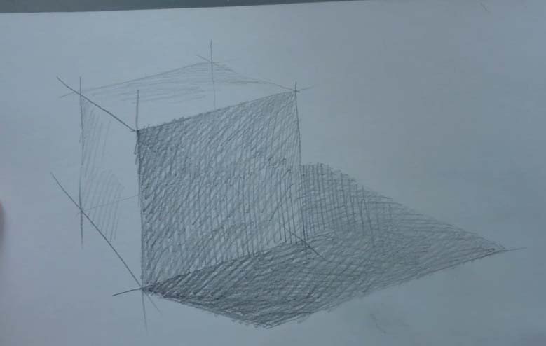 рисование куба карандашом поэтапно