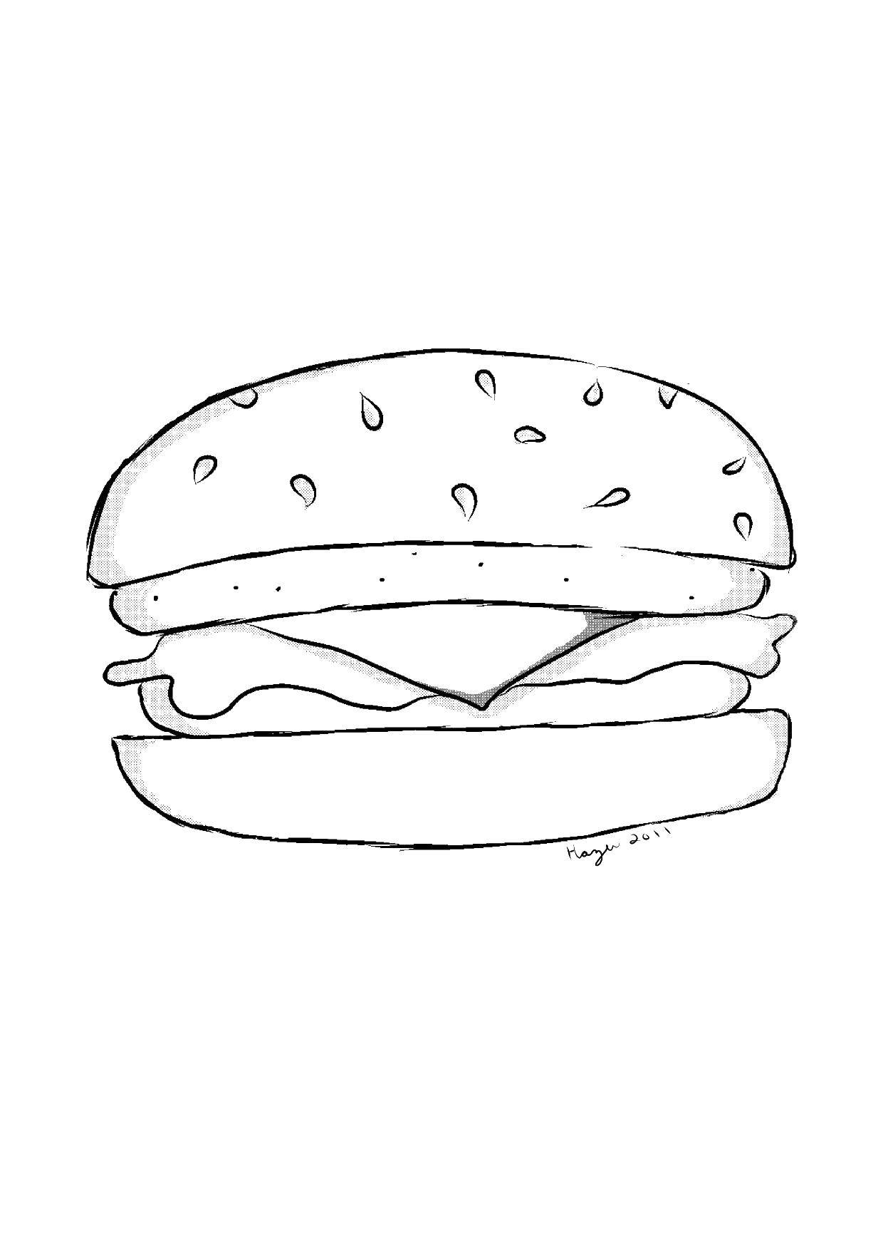 Еда карандашом легко. Бургер рисунок. Раскраска бургер. Раскраска гамбургер. Рисунки для срисовки еда легкие.