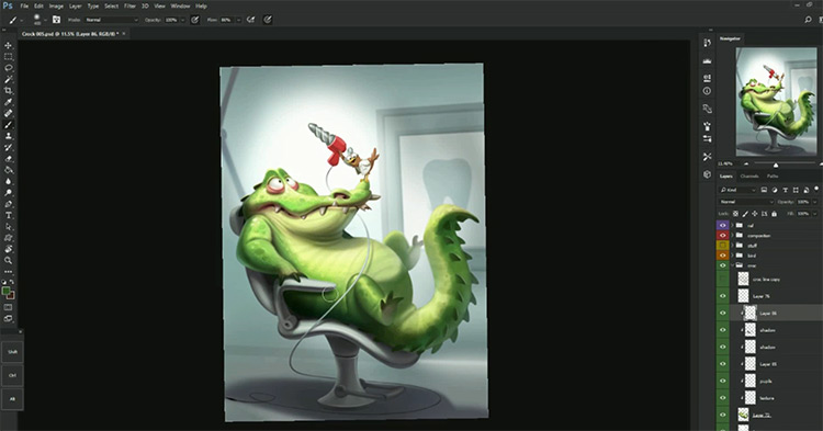 21Draw Alligator character concept preview
