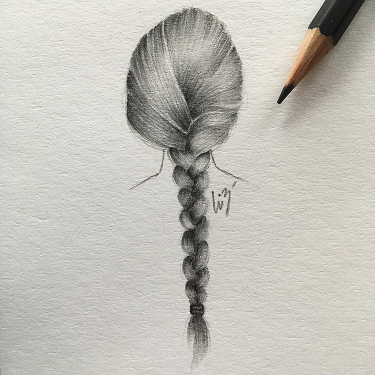 Drawing of braided hair