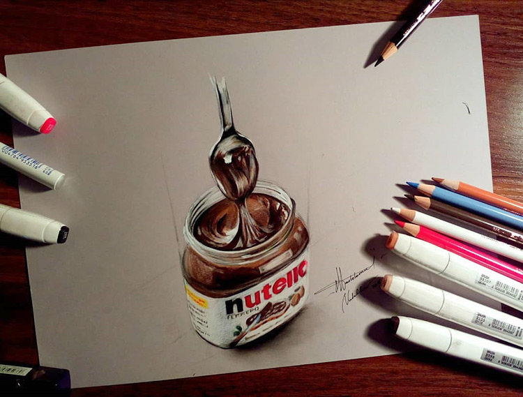 Drawing of a Nutella jar