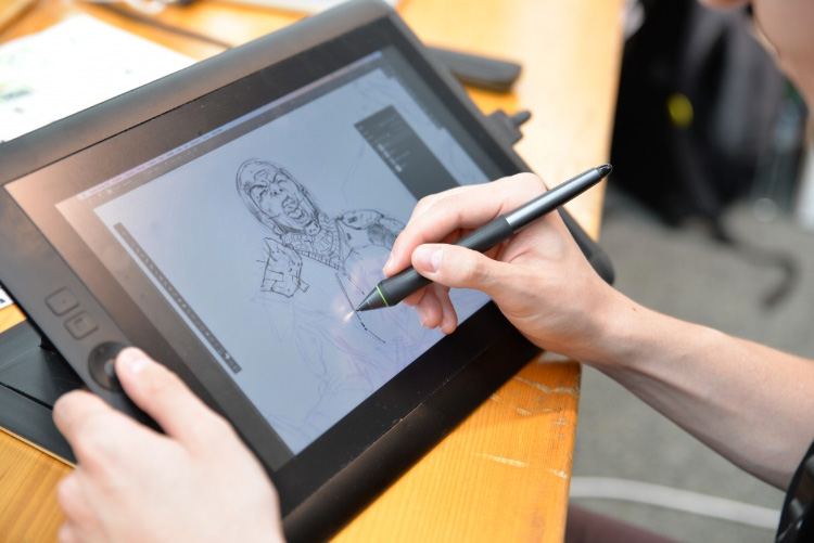 Drawing Wacom tablet display screen