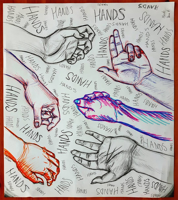 Colorful hand sketches