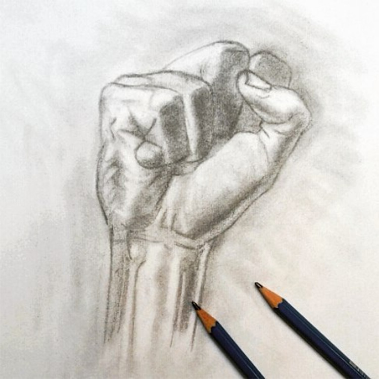Drawing of a fist