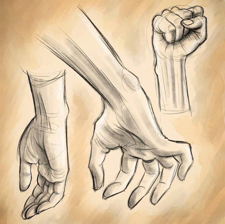 Digital hand & fist drawings