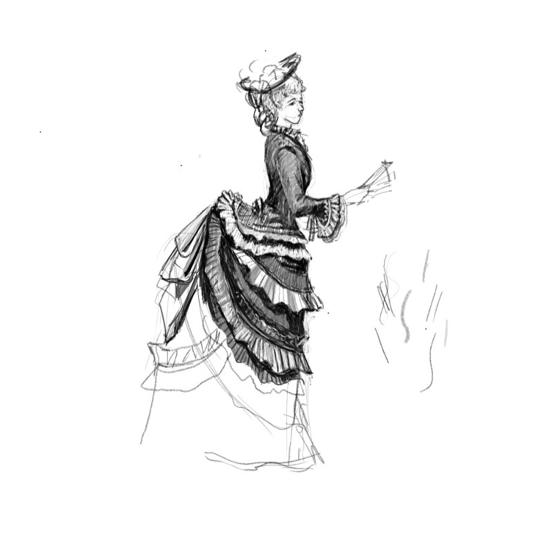 Рисунок девушка в платье со спины карандашом   сборка картинок (17)