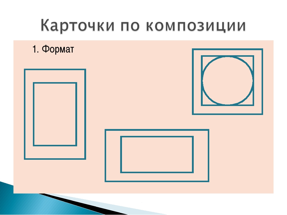 Выбор формата. Формат в композиции. Общая схема композиции. Горизонтальный вид композиции. Вертикальная и горизонтальная композиция.