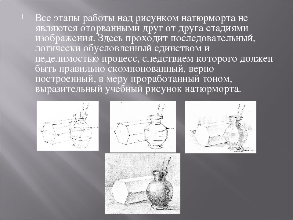 Последовательность работы над рисунком