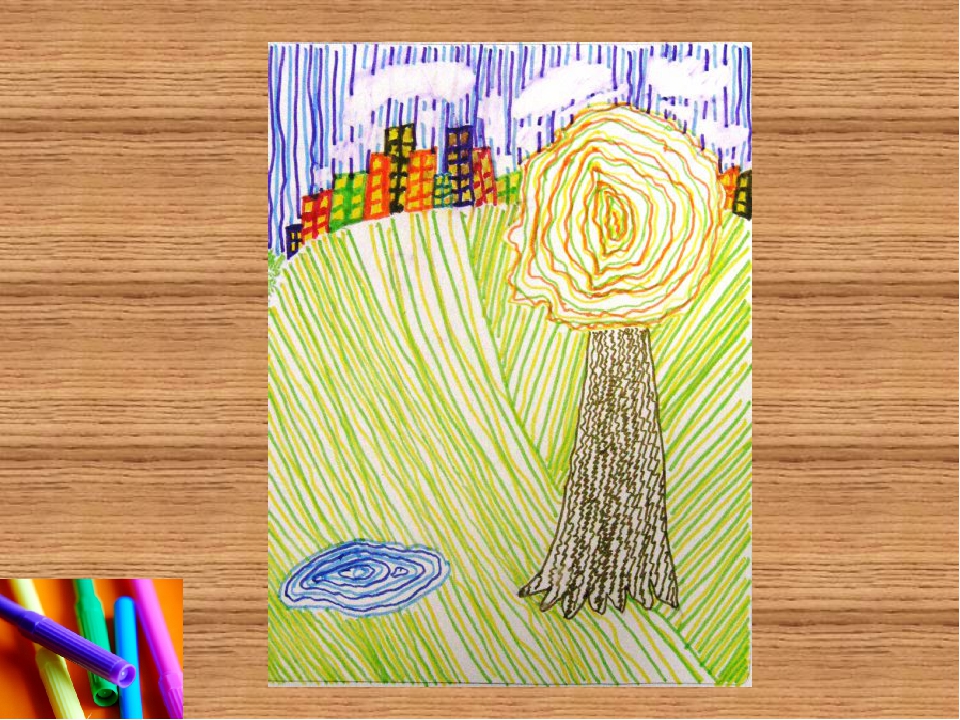 Рисунки цветными карандашами 1 класс изо