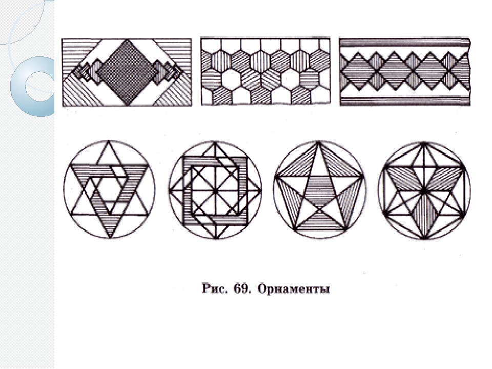 Рисунок орнамента с использованием геометрических элементов