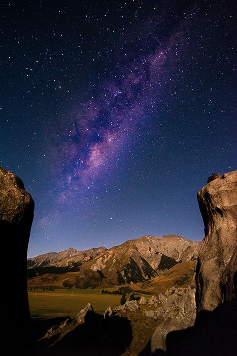 Castle Hill at night, New Zealand photography