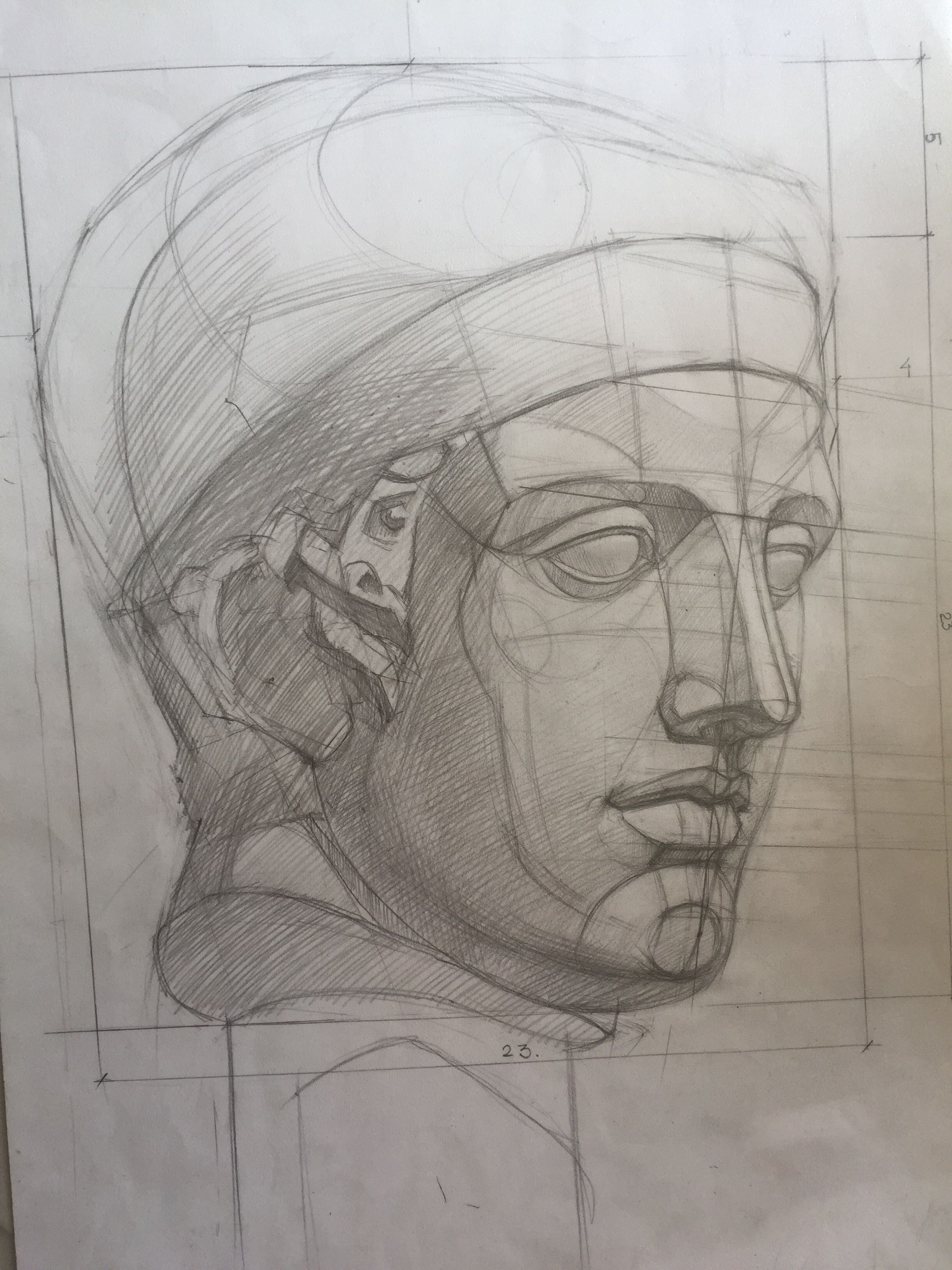 Академический рисунок голова Как рисовать гипсовую голову поэтапно?