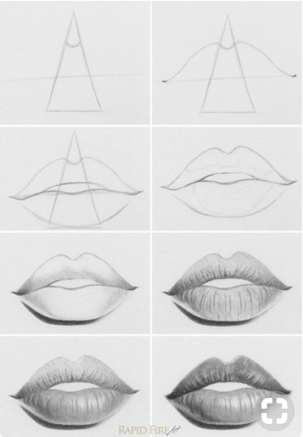 Как рисовать губы человека карандашом