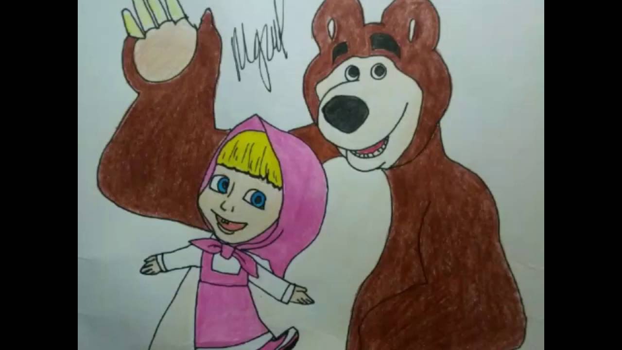 Маша и медведь легкие. Маша и медведь рисунок. Маша и медведь для рисования. Маша и медведь рисунок карандашом. Любимый персонаж из мультфильма.