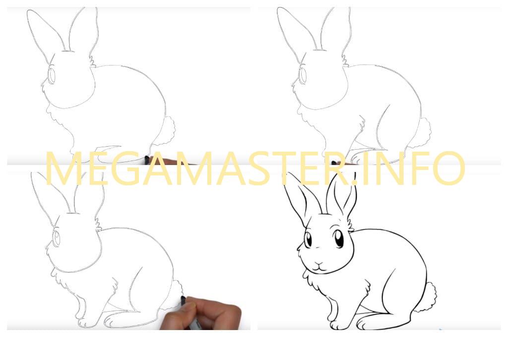 Простой рисунок кролика (Шаг 2)