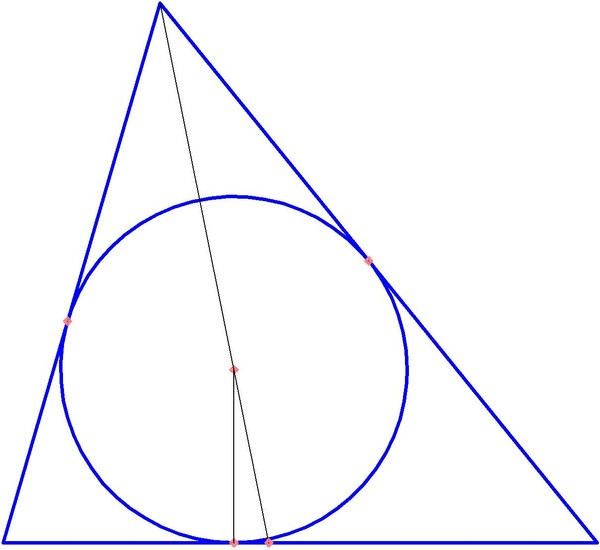 Как нарисовать равносторонний. Тупоугольный треугольник вписанный в окружность. Вписанная окружностьтупогольного треугольника.