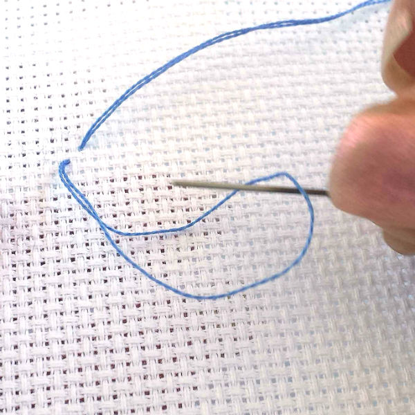 beginners cross stitch loop method