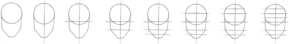 Draw a face step by step small