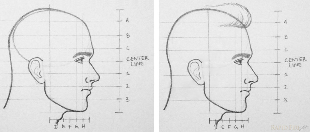 RFA how to draw a face from the side part 13 hair 2