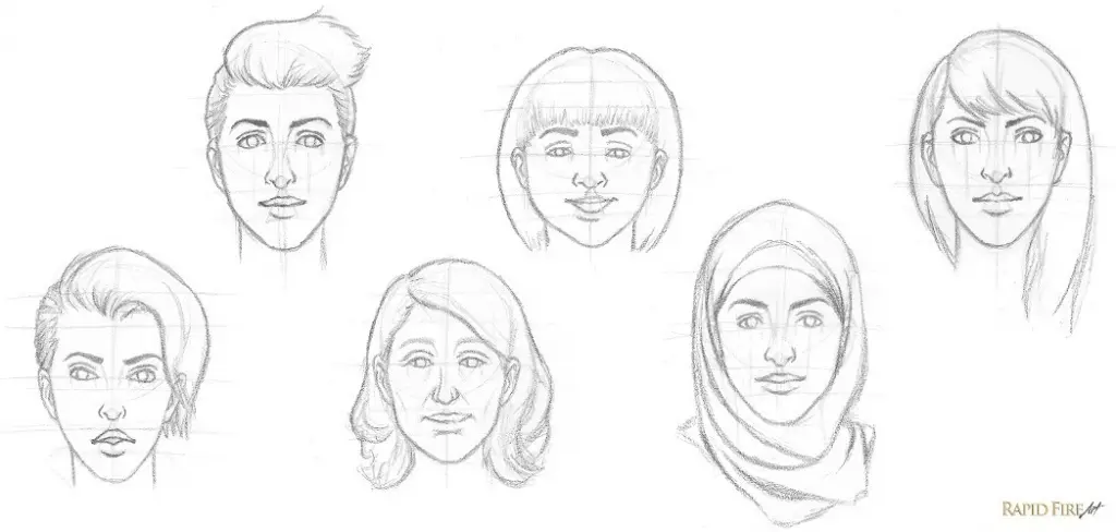 How to draw female faces experiment RFA