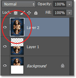 Слои Background Layer и Layer 1 теперь объединены в новом слое Layer 2