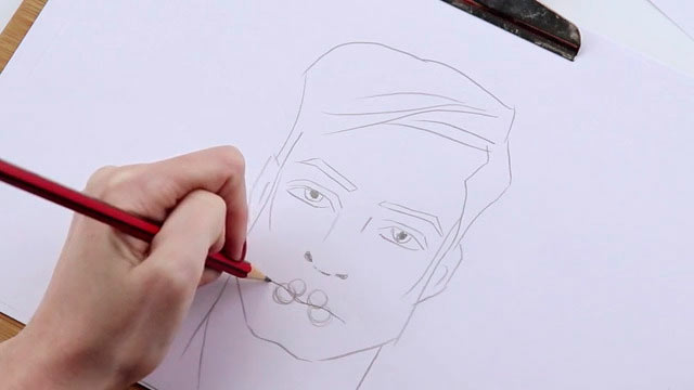 Как рисовать мужские губы - Шаг 3