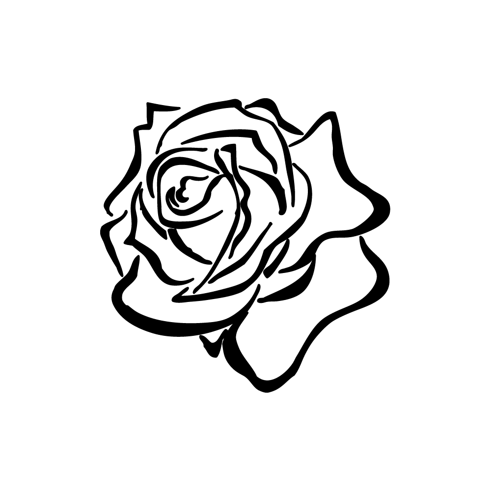 Черно белое изображение png. Очертания розы.