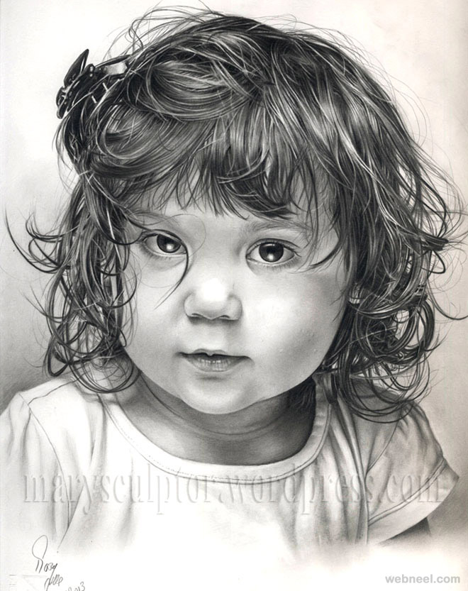 girl portrait pencil drawing