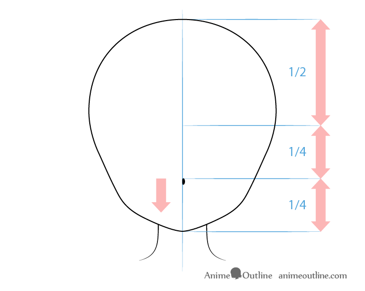 Anime nose lower position drawing