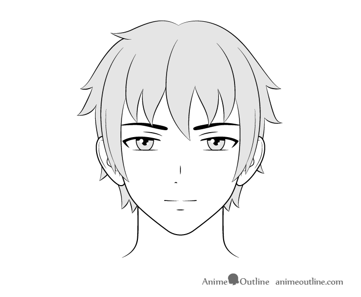 Anime guy face drawing