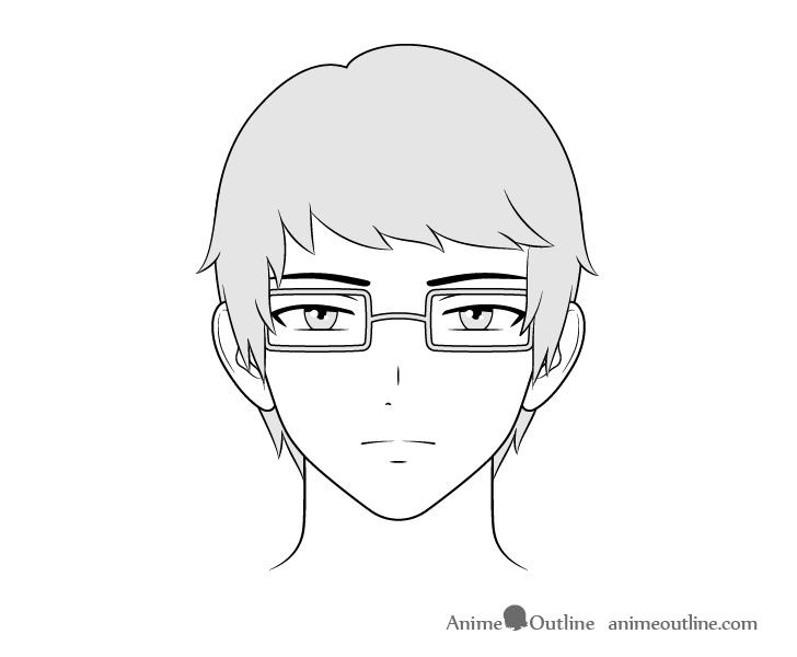 Anime intellectual guy face drawing