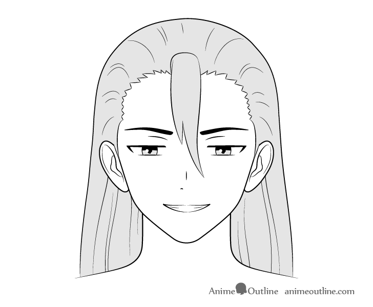Anime villain guy scheming face drawing