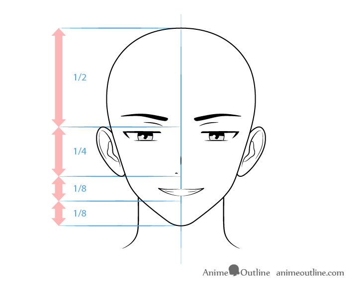 Anime villain male character scheming face drawing