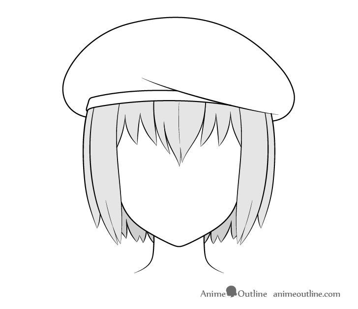 Anime beret drawing