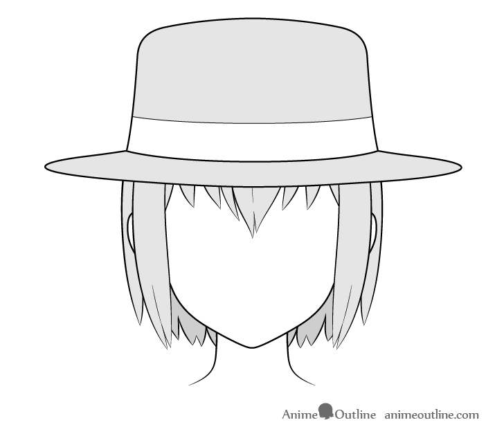 Anime fedora hat drawing