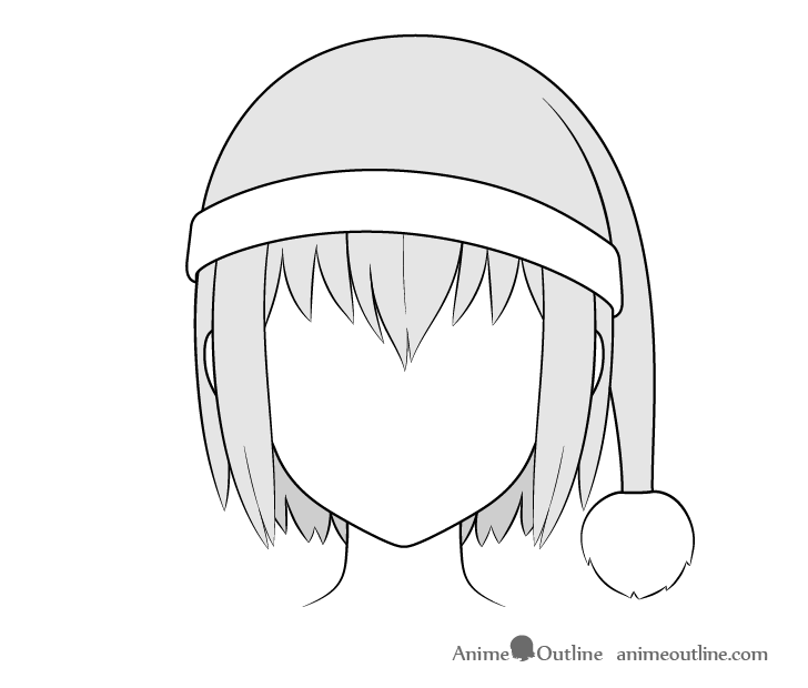 Anime Santa hat drawing