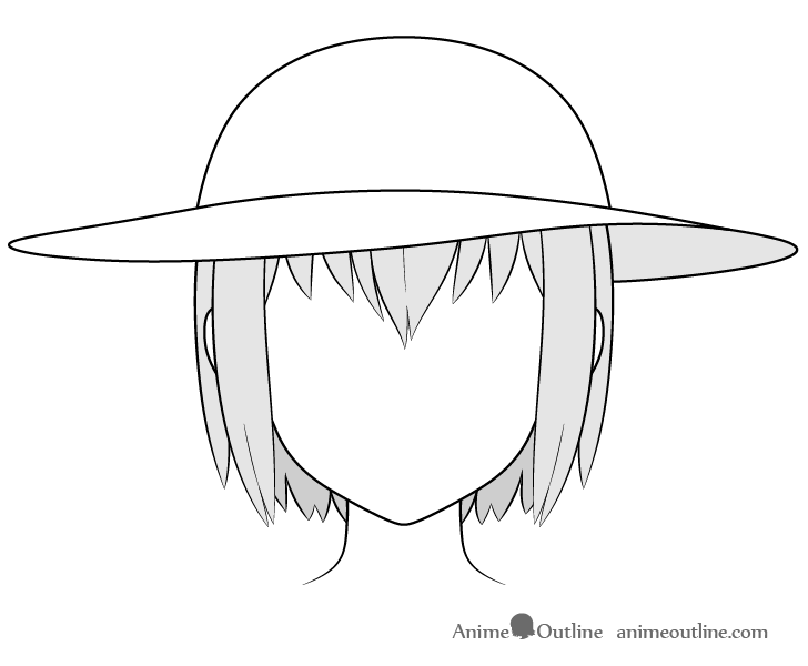 Anime sun hat drawing
