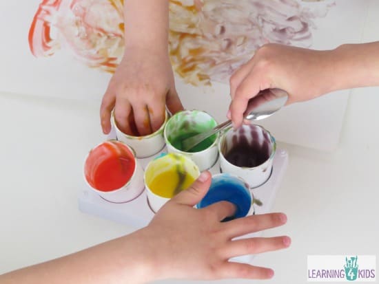 Easy to make homemade finger paint for babies