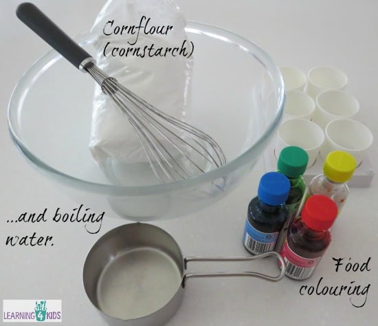 Ingredients to make homemade paint