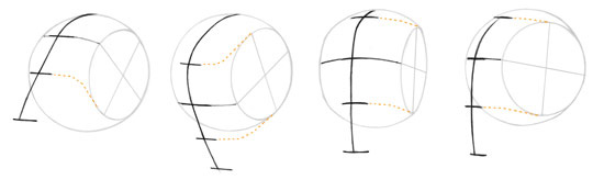 Drawing the head - Placing the chin and hairline