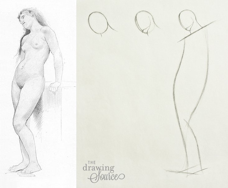 Drawing figures beginning with the head and neck
