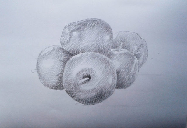 Как нарисовать яблоко: яблоки фрукты карандашом